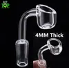 Kvinna Man 10 14 18 mm Kvarts Nail 4mm Tjock 90 grader 100% Ren Quartz Banger Nail Domeless Glass Bong Nail