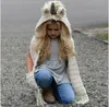 Kinder Häkelgarn Einhornschalkappen 2 in 1 Mädchen Infant Cartton Warm gestrickte Hüte wärmer Winter Beanie Hut Quasten Kappen für 3-12t