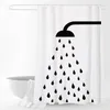 Vattentät tjockare vit polyester duschgardiner minimalistiska badrumsgardiner duschhuvudtryck badduschdrain