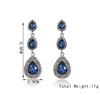 Boucles d'oreilles de luxe en cristal Champagne, couleur or, bijoux à la mode pour femmes, Bricons de mariage, longues et grandes boucles d'oreilles pour femmes