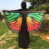 Women Butterfly Wing Large Fairy Cape Scarf Bikini Cover um gradiente de chiffon encobrimento de xale de xale pavão cosplay 18 cores