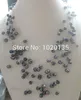 15 filas de perlas de agua dulce negro baroue 6-8 mm collar 16-19 pulgadas perlas naturales