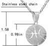 Gioielli sportivi Uomo Pallacanestro Footballl Collane con ciondolo Europa Catena in acciaio inossidabile placcato oro per donna Vendita all'ingrosso