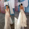 2019 Свадебные платья Gali Karten с открытой спиной и V-образным вырезом, кружевные свадебные платья длиной до пола, большие размеры, дешевое свадебное платье трапециевидной формы182m