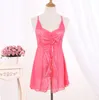 Ladies Sexig Nattdress V-Neck Floral Sleepwear Underkläder Babydoll Nightgown Mini Ärmlös Kvinnor Sömnklänning