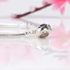 Braccialetti da donna in argento sterling Bracciale rotondo bianco micro pavimentato Logo timbrato per gioielli Pandora europei con perline 10 pz / lotto nave libera