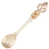 Vintage Alloy Coffee Spoon Crown Palace Carved Dining & Bar Tableware Small Tea Ice Cream Dessert Scoop