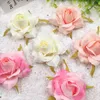 5 PCS/(7 cm) artificial silk gold rose flower heads home decoration/DIY wedding garland collage decorative artificial flowers