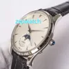 Automatyczny męski Zegarek Księżyc Works Glass Back Sapphire Cyrstal Wysokiej jakości Jakość 316L Zegarek ze stali nierdzewnej Czarny skórzany pasek zegarek
