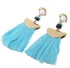 Fashion Scalloped Fringe Vintage Kvinnor Boho Bohemian Örhängen Lång Tassel Dangle Örhängen 4 Färg Öron Ringar