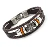 Moda Uomo Braccialetti con ciondoli incrociati Bracciali in pelle cristiana intrecciata multistrato Fede Braccialetti Coppie Polsino Gioielli Regali Accessorio