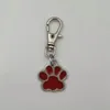 Enamel cats / dog paw prints Keychain-Fashion jewelry Tibetan silver Bear paw print charm Tennis pendant key chain ring Keychain A1