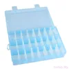 ISHOWTIENDA 1PC Adjustable 24 Compartment Transparent Plastic Storage Box Jewelry Earring Case Small Objects Caja De Almacenaje