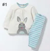 Девушка детская одежда наборы 100% хлопок с длинным рукавом мультфильм кролика цветок рюмка