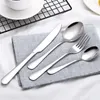 4 pièces/ensemble ensemble de vaisselle en acier inoxydable couteau fourchette cuillère ensemble de couverts or arc-en-ciel livraison directe