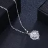 Nova chegada 925 colar de pingente rotativo de prata esterlina com jóias finas de zircão branco para mulheres presentes PTEN003