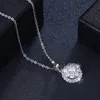 Nieuwe aankomst 925 Sterling zilveren roterende hangketting met witte zirkoon fijne sieraden voor vrouwen geschenken PTEN003