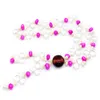 O mais recente design de colar de pérolas de cristal de água doce de cor mista colar de pérolas feminino charme moda jóias