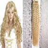 100G Bundles Brazilian Kinky Curly Bundles Human Hair Brazilian Hair Weave Bundles 613 Bleach Blonde Non Remy Hair Extension 1PC