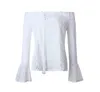 Boho üst kapalı omuz gömleği kadınlar beyaz dantel bluz 2022 hippi şık giyim yaz plaj tunik kimya femme blusas feminina