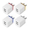 Dual USB-väggladdare för Samsung S8 Note 8 Wall Laddare 5V 2.1a Metal Travel Adapter US EU-kontakt AC-nätadapter