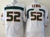 Miami Hurricanes College 52 Ray Lewis Jersey Men Orange Green White 5 Andre Johnson Michael Irvin Football Jerseys University Stitched