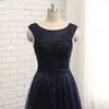 O novo high-end sexy vestido de noite ombro sem mangas camiseta malha renda apliques prego grânulo longo outono inverno vestidos de festa de dança hy105