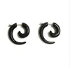 2 pièces noir acrylique faux tricheur torsion spirale oreille conique jauges extenseurs boucle d'oreille Tunnel bouchons Piercing corps bijoux SWANJO