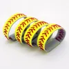 pulseira de softball de costura branca amarela mais barata pulseiras de softball