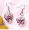 Groothandel 3 kleuren Hart Murano Glas Floral Dangle Earring Fashion Oorbellen Luxe Designer Oorbel Ontwerper Sieraden Grote Hoop Oorbellen