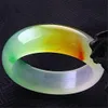 Natural hermosa esmeralda 3 colores verde nefrita jade brazalete pulsera morther regalo joyería de piedras preciosas 5983345