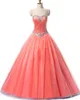 새로운 섹시한 진짜 사진 공 가운 Quinceanera Dresses 2019 구슬과 함께 달콤한 16 댄스 파티 가운 QC1250