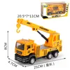 Diecast Alloy Model Cars Kids Toys Mini Crane Rescue Trailer Dumper Concrete Truck Boy Toy Engineering Trucks with Sound Lights Pull-back Function Kid Birthday Gifts