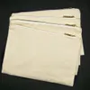 1pc blank 12oz natural cotton canvas cosmetic bag with gold metal zip plain black white natural makeup bag for diy