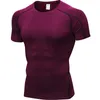 Snabbtorkad kompression Mäns kortärmad T-shirts Running Shirt Fitness Tight Tennis Soccer Jersey Gym Demix Sportkläder Man Toppar