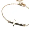 Fashion Silver/Gold Chain Simple Cross Bracelet & Bangle Exquisite Christian Copper jewelry Bracelets for women men gifts