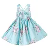 Ropa para niña, vestido para bebé, vestido para niña, marca de verano, estilo playero, estampado Floral, fiesta, vestidos sin espalda para niña, niño pequeño Vintage de 1 a 11 años