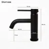 Matt Black Round Style Basin Water Tap Brass Bathroom Faucet Single Hole Deck Mount Water Mixer