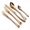 20 pçs / set 304 Set de Louça de Aço Inoxidável Set Rose Gold Talheres Conjunto Faca Faca Forquilha Sobremesa Fork Teaspoon Cutlery Service para 4