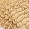 Cheveux humains vierges blonds russes 3 faisceaux d'extensions de tissage à vague profonde # 613 trames de cheveux humains blonds blanchis profonds ondulés 10-30 "longueur mixte