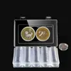 Coin Storage Box Clear 27/30mm Round Boxed Holder Plastic Storage Capsules Display Cases Organizer Collectibles Gifts QW8722