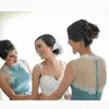 고유 한 높은 낮은 신부 들러리 웨딩 2018 레이스 아플리케 민소매 가운의 민소매 가운 저렴한 맞춤형 신부 들러리 드레스