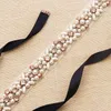 Wedding Sashes Bridal Belt 2019 Rose Gold Rhinestone Pearls Accessories Belt 100% hand-made 8 Colors White Ivory Blush Bridal Sashes