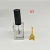 Bouteille de vernis à ongles vide transparente de 15ml avec couvercle de brosse, emballage d'huile à ongles en verre Transparent, conteneurs de laque d'art d'ongle F1275