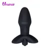 Vibrando Butt Plug Anal Brinquedos Do Sexo Silicone Anal Vibrador Médico de Grau Médico Instrutor Anal Flexível À Prova D 'Água para Homens Mulheres Brinquedo S1018