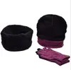 Kış Kadın Bere Şapka + Eşarp + Dokunmatik Ekran Eldiven 3 Parça Kış Sıcak Giyim Seti Kadınlar için 6 Renkler ÜCRETSIZ KARGO