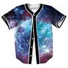 Großhandel Kostenloser Versand 3D Baseball Jersey Raum Digital Galaxy Print Männer T-shirt Lässige Hip Hop T-shirt