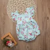 Roupas de Bebê recém-nascido Macacão Romper Macacão Ruffles Manga Fly Floral Macacão Sunsuit One Piece Outfits Crianças Verão Roupas de Bebê Meninas