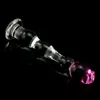 DOMI 213 cm Serie Ghiaccio e Fuoco Fiore di rosa Design Vetro Donne Dildo Butt adulto Plug anale Giocattoli del sesso Y181101063365873