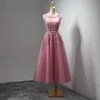 Ny anpassad bönfärgad gasväv lång brudtärklänning Handgjorda pärlapplikationspärlor klänningar HY1564